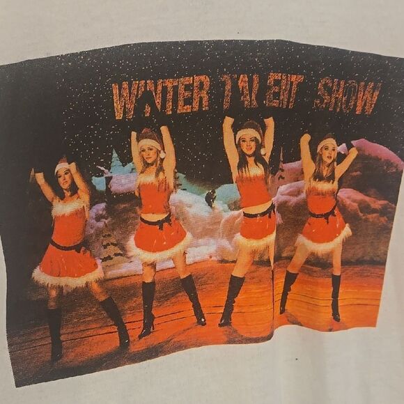 White Graphic T-Shirt with Winter Event Show Print - Picture 2 of 5